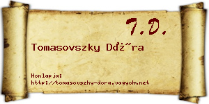Tomasovszky Dóra névjegykártya