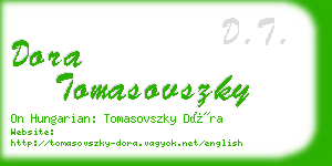 dora tomasovszky business card